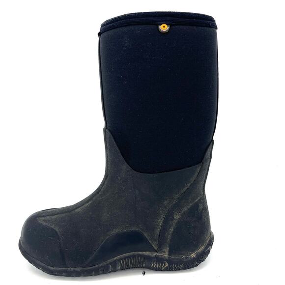Bogs Kids Youth US1/EU31 Black Waterproof Mid-Calf Insulated Rain Winter Boots - Picture 1 of 9